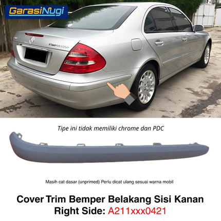 Bumper Trim Mercedes W211 Pre-FL Rear Cover Penutup Bemper Belakang E200