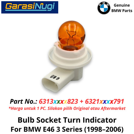 Front Turn Signal For BMW E46 Yellow Bulb Socket Soket Bohlam Kuning Lampu Sein Belakang 320 1998–2006