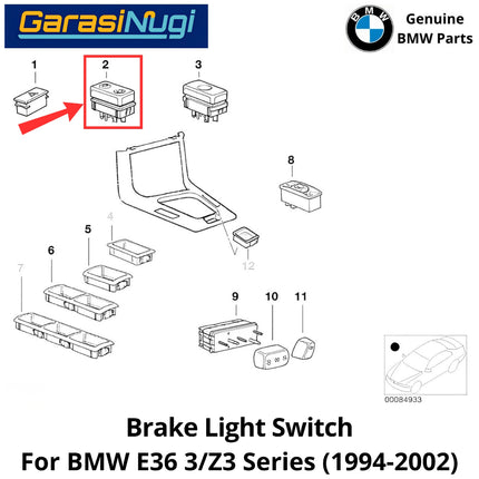 Brake Light For BMW E36 Switch Saklar Lampu Rem 320 Z3 1994-2002