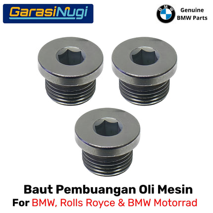 Baut Pembuangan Oli Mesin BMW N62 N63 N13  Original 07119905428 Screw Plug M18 x 1.5