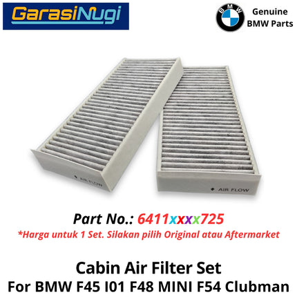 Active Charcoal For BMW F45 I01 F48 Cabin Air Filter Set Saringan Udara AC 220 i3 X1