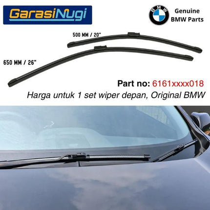 Wiper Frameless BMW F25 F26 Kaca Depan Original BMW X3 X4 Setir Kanan RHD Sepasang