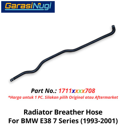 Radiator Vent For BMW E38 Breather Hose Selang Ventilasi Pernapasan Tangki Ekspansi 740 1993-2001
