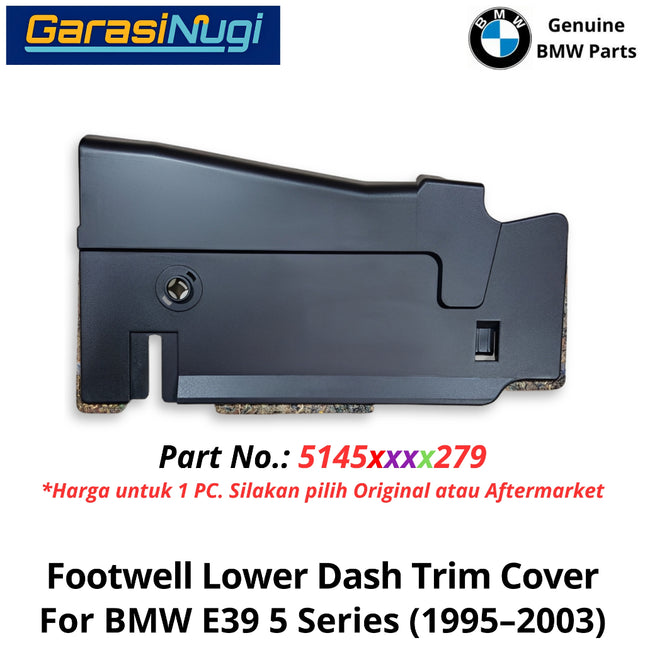 Footwell Lower For BMW E39 Dashboard Trim Panel Penutup Bawah Dasbor Sisi Penumpang 525 530 (1995-2003)
