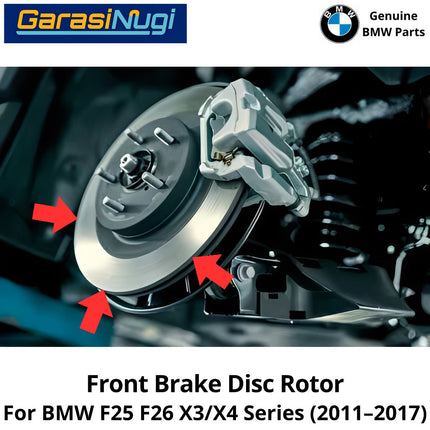 Front Brake Disc BMW F25 F26 Rotor 34106879122 Piringan Cakram Rem Depan Original X3 X4 2011-2017