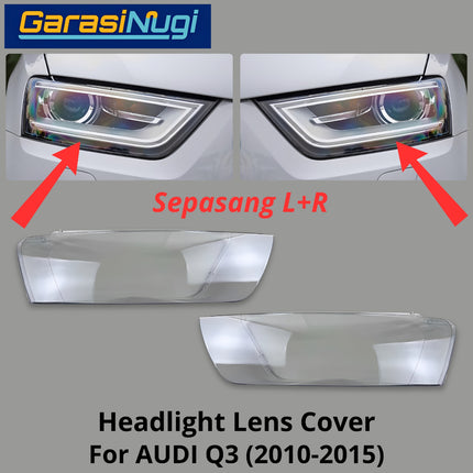 Mika Headlight AUDI Q3 Lens Kaca Cover Lampu Depan 2010-2015