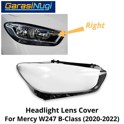 Mika Headlight Mercy W247 Lens Kaca Cover Lampu Depan Mercedes-Benz B200 2020-2022