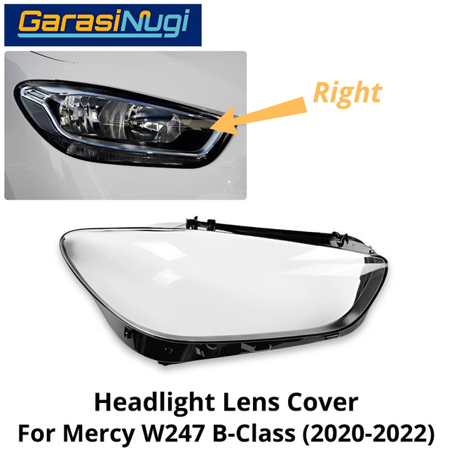 Mika Headlight Mercy W247 Lens Kaca Cover Lampu Depan Mercedes-Benz B200 2020-2022