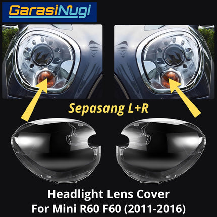 Mika Headlight For MINI R60 F60 Lens Kaca Cover Lampu Depan 2011-2016
