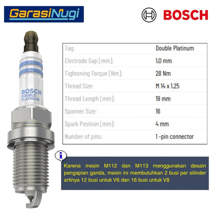 Busi Mercedes W203 W210 W211 0031599403 Spark Plug Mesin M112 M113 Double Platinum C240 E320