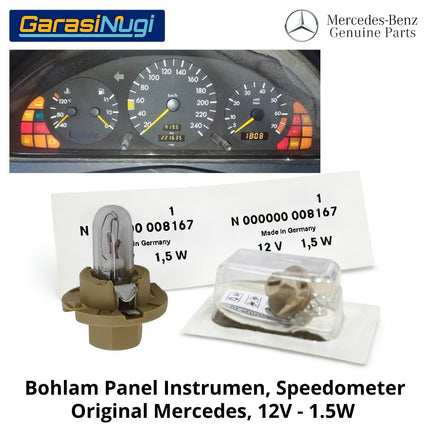 Bohlam Panel Speedometer 12V - 1,5W Original Mercy Lampu Instrumen Indikator Dashboard Bulb 000000008167