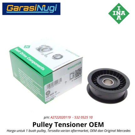 Mercedes W204 W211 W212 Tensioner Pulley Idler Atas Original Mesin M272 Polos Mercy C230 E230