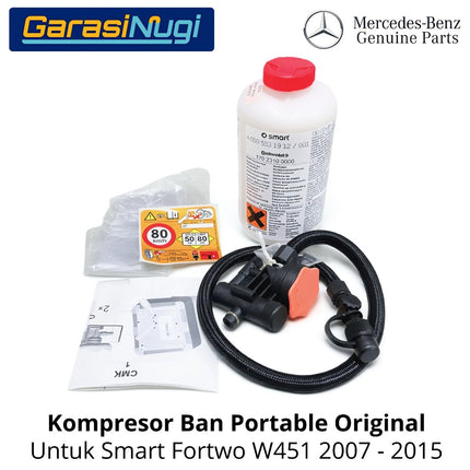 Tire Repair Kit Compressor Smart Fortwo W451 Kompresor Pompa Ban Elektrik Original 2007 - 2015