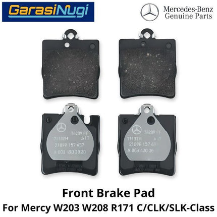 Front Brake Pads Mercy W203 W208 R171 Kampas Rem 0034202820 Depan C200 CLK SLK