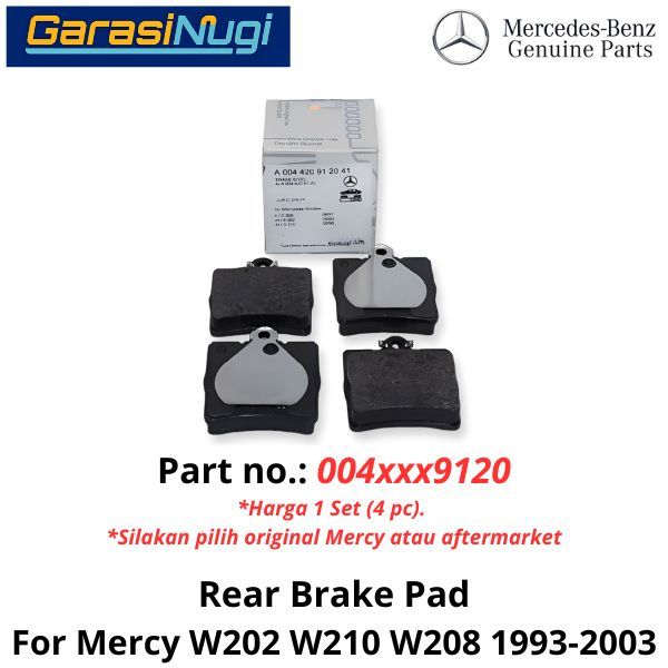 Rear Brake Pads Mercy W202 W210 W208 Kampas Rem 0044209120 Belakang C180 E230 CLK