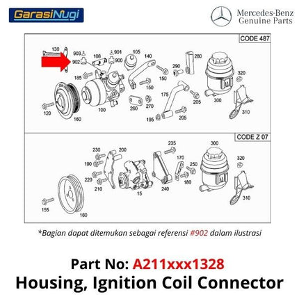 Ignition Coil Mercy W211 W212 W204 Konektor Koil Pengapian Housing 2 Pin E240