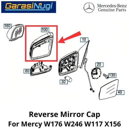 Outside Mirror Mercy W176 W246 W117 X156 Cap Cover Bingkai Kaca Spion Mercedes A150 B180 GLA