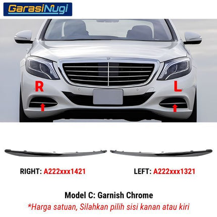 Fog Trim For Mercy W222 Pre-Facelift Cover Chrome Lampu Kabut Grill S450