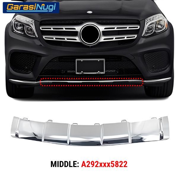 Front Lower Bumper Mercy W166 Facelift List Penutup Chrome Molding Trim GLE