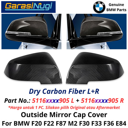Outside Mirror BMW F20 F30 F32 E84 Cover Cap Penutup Kaca Spion Carbon Fiber Bingkai Luar 120 320 420 X1