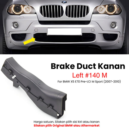 Brake Duct For BMW E70 Pre-LCI Bumper Depan Udara Rem Standart M Sport X5 2007-2010