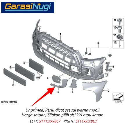 Bumper Trim For MINI F56 F55 F57 LCI List Bemper Depan Bagian Bawah JCW 2020-2024