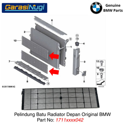 Rock Guard BMW F30 F20 F23 Pelindung Batu Radiator Depan Original 320
