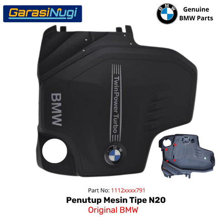 Penutup Mesin BMW F20 F22 F30 Engine Cover N20 Twin Power Turbo Original With Logo 320