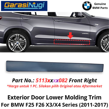 Exterior Door For BMW F25 F26 Lower Molding Trim Cover Eksterior List Penutup Pintu Bawah Depan Belakang X3 X4