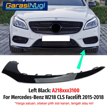 Chrome Lip Mercy W218 Facelift Front Lower Trim Spoiler Bawah Bemper Depan Krom Molding CLS 300 CLS 400