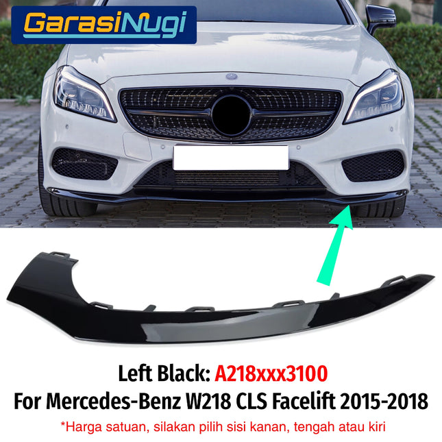 Chrome Lip Mercy W218 Facelift Front Lower Trim Spoiler Bawah Bemper Depan Krom Molding CLS 300 CLS 400