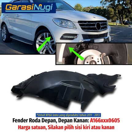 Front Fender Mercedes W166 X166 Pelindung Percikan Air Tutup Spakbor Roda Depan Mercy ML GLE