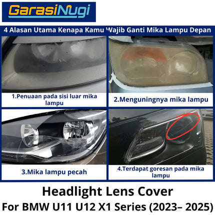 Mika Headlight For BMW U11 U12 Lens Kaca Cover Lampu Depan X1 2023-2025