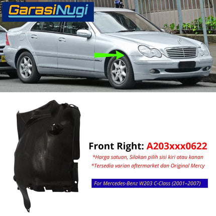 Front Fender Mercy W203 Spakbor Dalam Roda Depan Cover Wheelarch Penutup Lumpur C200