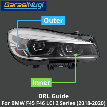 DRL Guide For BMW F45 F46 LCI Tube Angel Eyes LED Lampu Senja 220 230 2018-2020