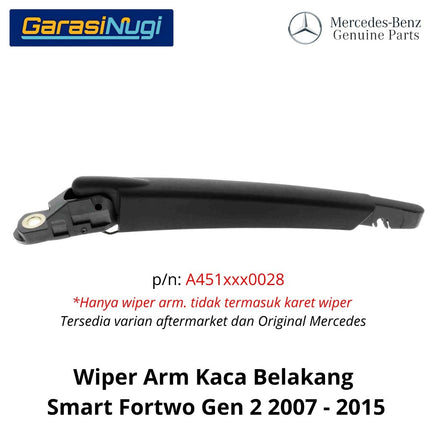Smart Fortwo Rear Wiper Arm Kaca Belakang Original Window Frame W451 2007 - 2015