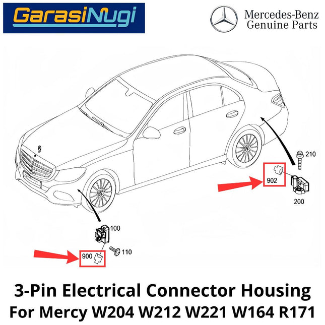 3-Pin Electrical Mercy W204 W212 W220 R171 Connector Housing Rumah Konektor Listrik Mercedes C200 E200 S300