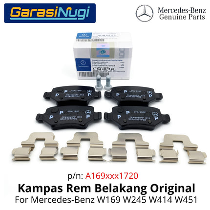 Kampas Rem Roda Belakang Mercedes W169 W245 W451 Rear Brake Pad Original Kit 1694201720