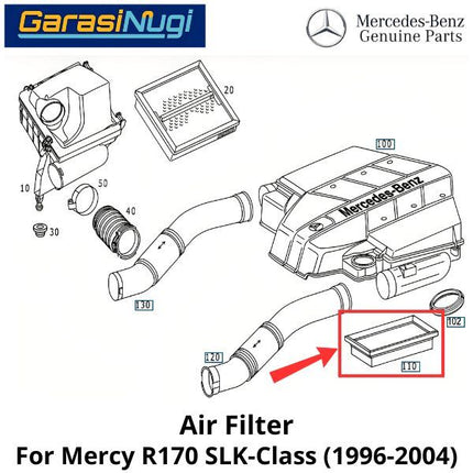 Air Filter Mercy R170 Saringan Udara Mesin 1120940304 Mercedes SLK 96-04