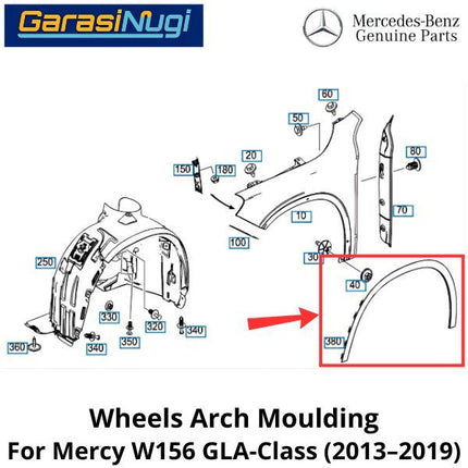 Wheel Arch Mercy W156 Moulding Cover Penutup Lengkungan Roda GL