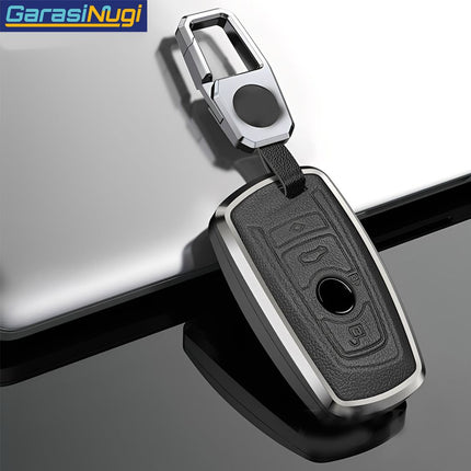 Key Case For BMW F30 Sarung Kunci Kulit Aluminium Leather Short Keychain