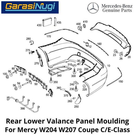 Rear Bumper Mercy W204 W207 Coupe Cover Bamper Belakang 2048853838 C200 E250