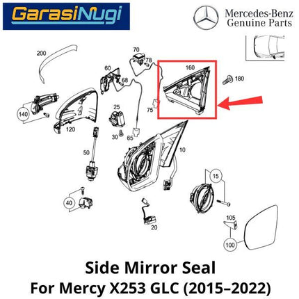 Seal Mirror Mercy W235 X253 Gasket Karet Kaca Spion Mercedes GLC