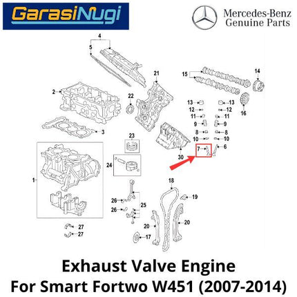 Exhaust Valve Smart Fortwo 451 Engine Katup Buang Mesin Original 1320530005