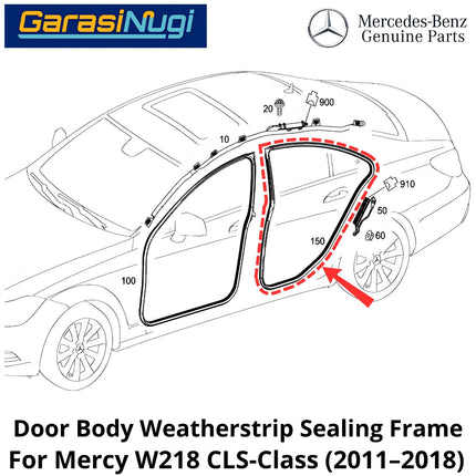 Rear Door Sealing Mercy W218 Frame Karet Pelindung Pintu Belakang Mercedes CLS
