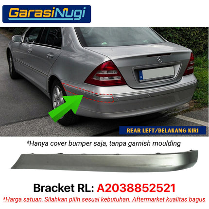 Chrome Stripe Mercy W203 Garnish Moulding Bumper Belakang C200 C240