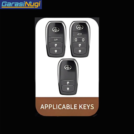 Metal Key Case Toyota Fortuner Land Cruiser Innova Sarung Kunci Leather