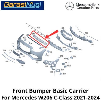 Basic Carrier Mercy W206 Front Mounting Cover Dudukan Bumper Depan Mercedes C200