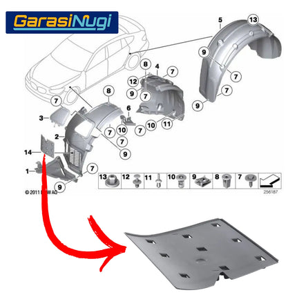 Cover Air Duct For BMW F06 F07 F10 Penutup Saluran Fender Depan Front 520