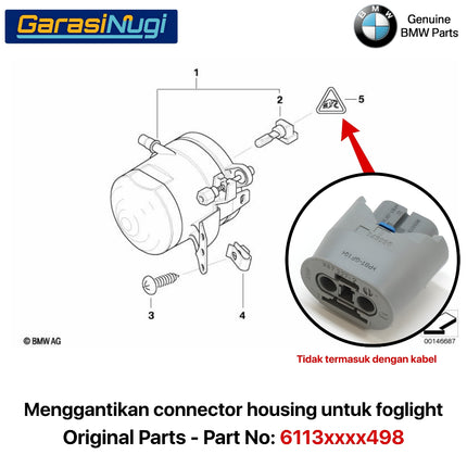 Electrical Connector For BMW E36 E60 E90 Socket Foglight Housing 2 Pin 320